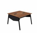 Ver imagem 5 de Mesa Escritório Plataforma 2 Pessoas 135cm com Tampo Chanfrado Industrial Executive Marrom/Nogal/Preto