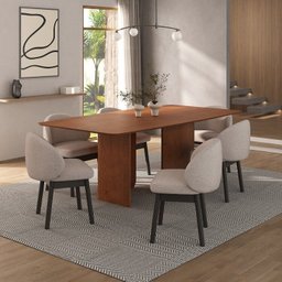 Kit Mesa de Jantar Boreal 210cm e 6 Cadeiras Jambu Cabecasa Madeiramadeira - 1