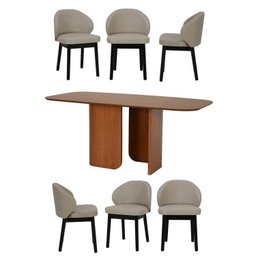 Kit Mesa de Jantar Boreal 210cm e 6 Cadeiras Jambu Cabecasa Madeiramadeira - 2