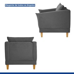 Poltrona para Sala de Estar Pés em Madeira Melina - 6
