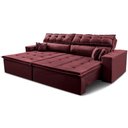 Ver imagem 2 de Sofá Retrátil e Reclinável 2,52m Luxos Cama Inbox Velusoft Vinho
