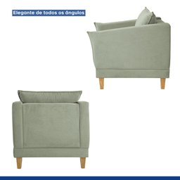 Poltrona para Sala de Estar Pés em Madeira Melina - 6
