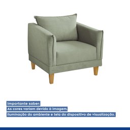 Poltrona para Sala de Estar Pés em Madeira Melina - 11