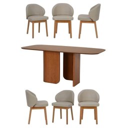 Kit Mesa de Jantar Boreal 210cm e 6 Cadeiras Jambu Cabecasa Madeiramadeira - 2