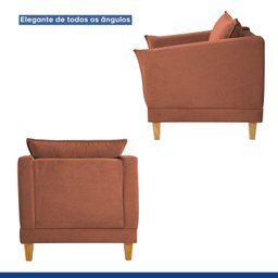 Poltrona para Sala de Estar Pés em Madeira Melina - 6