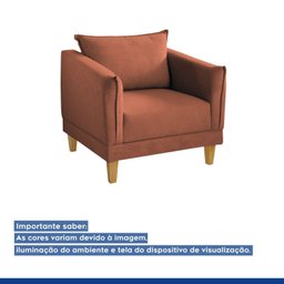 Poltrona para Sala de Estar Pés em Madeira Melina - 11