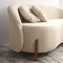 Ver imagem 2 de Sofá Orgânico 2 Lugares C/2 Almofadas Curvo Sala Recepção Amsterdã Boucle Bege - Montanari's Decor