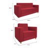 Kit Sofá 2 Lugares e 2 Poltronas Suede Vermelho - 2