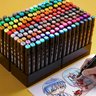 Conjunto de Canetas Marcador Permanente Ponta Dupla 60 Cores - 1