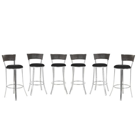 Kit Banqueta Bistro para Bar, Cozinha, Balcão em Alumínio e Fibra Tc Zanutto 6 Unidades Argila