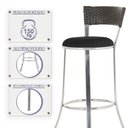 Ver imagem 4 de Kit Banqueta Bistro para Bar, Cozinha, Balcão em Alumínio e Fibra Tc Zanutto 6 Unidades Argila
