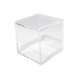 POTE PORTA CÁPSULAS DE CAFÉ CUBO ACRÍLICO TRANSPARENTE COM TAMPA Centauri Acrílicos PC-CUBE - 2