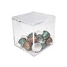 POTE PORTA CÁPSULAS DE CAFÉ CUBO ACRÍLICO TRANSPARENTE COM TAMPA Centauri Acrílicos PC-CUBE - 1
