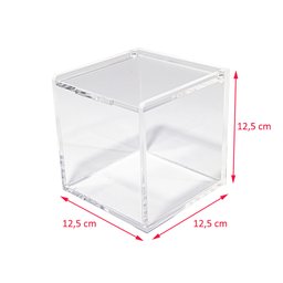 POTE PORTA CÁPSULAS DE CAFÉ CUBO ACRÍLICO TRANSPARENTE COM TAMPA Centauri Acrílicos PC-CUBE - 5