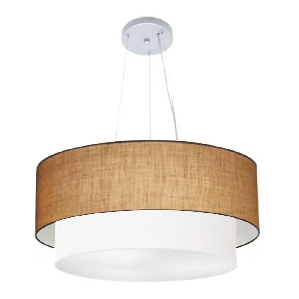 Pendente Cilíndrico Palha e Branco Mj-4179 - 1