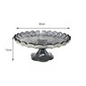 Centro de Mesa de Cristal Cinza Chumbo Lapidado com Pé 13cm - 2
