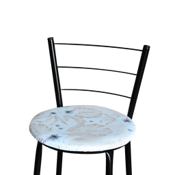 Conjunto 2 Banquetas Alta Preta Para Cozinha:Floral Areia - 5