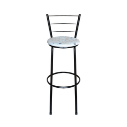 Conjunto 2 Banquetas Alta Preta Para Cozinha:Floral Areia - 3