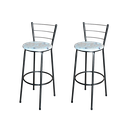 Ver imagem 1 de Conjunto 2 Banquetas Alta Preta Para Cozinha:Floral Areia