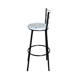Conjunto 2 Banquetas Alta Preta Para Cozinha:Floral Areia - 4