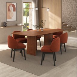 Kit Mesa de Jantar Boreal 210cm e 6 Cadeiras Jambu Cabecasa Madeiramadeira - 1