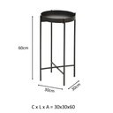 Ver imagem 5 de Mesa Lateral Redonda com Bandeja Apoio Sala Aço Collie 30x60