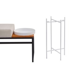 Mesa Lateral Redonda com Bandeja Apoio Sala Aço Collie 30x60 - 6