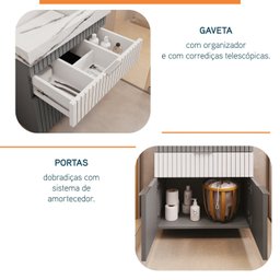 Conjunto Completo para Banheiro Slim Kit Ripy 60cm - 4