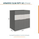Ver imagem 2 de Conjunto Completo para Banheiro Slim Kit Ripy 60cm Yescasa Cinza
