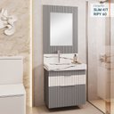 Ver imagem 1 de Conjunto Completo para Banheiro Slim Kit Ripy 60cm Yescasa Cinza