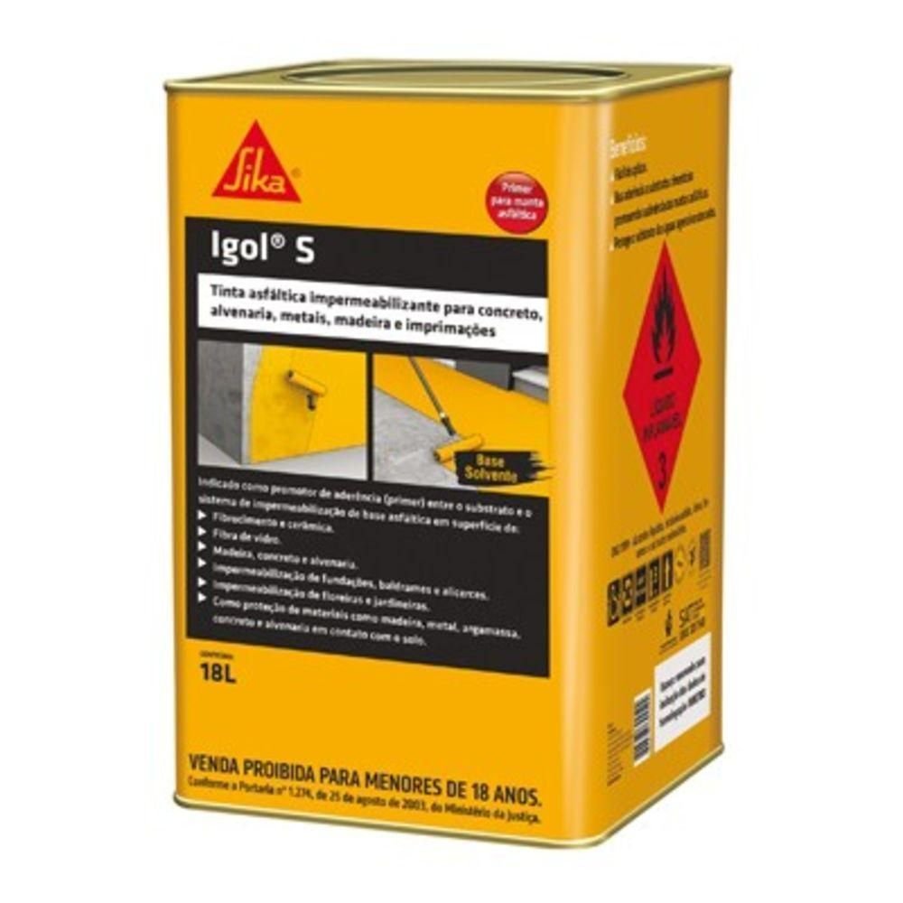 Impermeabilizante Asfáltico Igol S Primer 18 Kg Sika | MadeiraMadeira