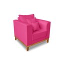 Ver imagem 3 de Poltrona Confortavel Viena Para Sala de Estar Suede Pink - Madeira Prima Deccor
