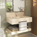Ver imagem 1 de Prateleira em Porcelanato para Banheiro Ripy 70 Bege/Travertino Yescasa
