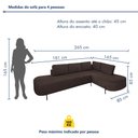 Ver imagem 6 de Sofá de Canto Luna Orgânico 265cm para Sala de Estar