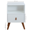 Ver imagem 7 de Mesa de Cabeceira 1 Gaveta Retrô com Puxador de Couro