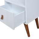 Ver imagem 4 de Mesa de Cabeceira 1 Gaveta Retrô com Puxador de Couro