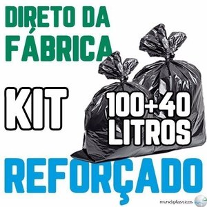 Kit Saco De Lixo 100Un 100L E 100Un 40L Preto Reforçado