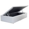 Cama Box Baú Solteiro Colchão Espuma D33 Bordado + Box Sintético Branco - 5