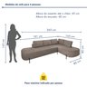 Sofá de Canto Luna Orgânico 265cm para Sala de Estar - 6