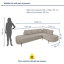 Ver imagem 5 de Sofá de Canto Luna Orgânico 265cm para Sala de Estar