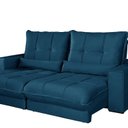 Ver imagem 2 de Sofá Retrátil e Reclinável Thor - Molas Ensacadas 210 Cm – Veludo Azul Marinho