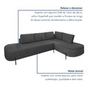 Ver imagem 7 de Sofá de Canto Luna Orgânico 265cm para Sala de Estar