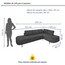 Ver imagem 6 de Sofá de Canto Luna Orgânico 265cm para Sala de Estar