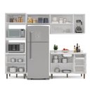 Ver imagem 6 de Cozinha Pérola 4 Peças Torre Quente Basculante Aéreo 3 Portas e Balcão 2 Gavetas 3 Portas com Tampo Yescasa Azul/Branco
