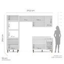 Ver imagem 4 de Cozinha Pérola 4 Peças Torre Quente Basculante Aéreo 3 Portas e Balcão 2 Gavetas 3 Portas com Tampo Yescasa