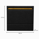 Ver imagem 2 de Cabeceira Painel Gabriela p/ Cama Casal 140cm Estofada Veludo:Preto