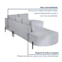 Ver mais imagens de Sofá Canto Orgânico 4 Lugares Linho Gelo Luna 265cm Yescasa