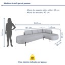 Ver imagem 6 de Sofá de Canto Luna Orgânico 265cm para Sala de Estar