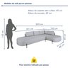 Sofá de Canto Luna Orgânico 265cm para Sala de Estar - 6