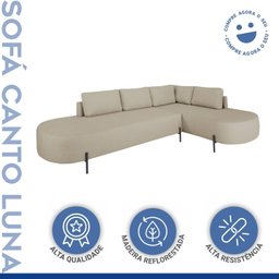 Sofá de Canto Luna Orgânico 265 Cm para Sala de Estar - 11
